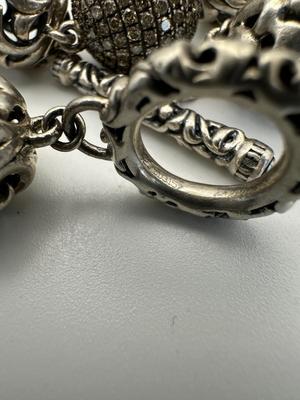 Sterling Jewelery - Charles Krypell designer bracelet Ivy Collection with White Topaz