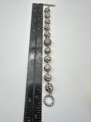 Sterling Jewelery - Charles Krypell designer bracelet Ivy Collection with White Topaz