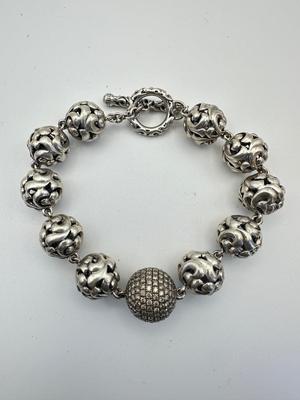 Sterling Jewelery - Charles Krypell designer bracelet Ivy Collection with White Topaz