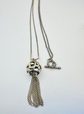 Sterling Silver Jewelry - Charles Krypell designer w/ 18 kt gold Ivy Collection Pendant and 32" chain