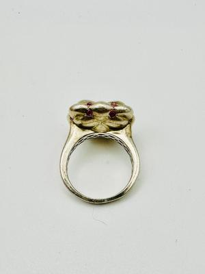 Sterling Jewelry - Charles Krypell designer Tufted Ring with Rubies
