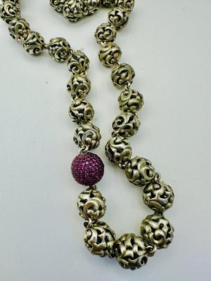 Sterling Jewelry - Charles Krypel designer Ivy Collection Necklace with Rubies