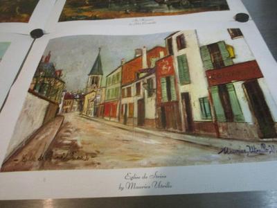 Canvas Prints Maurice Utrillo French Village Street Scene Eglise de Stains (Seine) & Montmartre - Village Avenue By Meindert Hobbema...