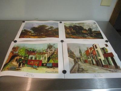 Canvas Prints Maurice Utrillo French Village Street Scene Eglise de Stains (Seine) & Montmartre - Village Avenue By Meindert Hobbema...