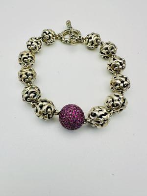 Sterling Jewelery - Charles Krypell designer - Ivy Collection bracelet w/ Rubies