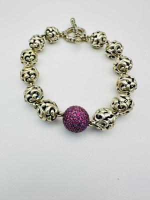 Sterling Jewelery - Charles Krypell designer - Ivy Collection bracelet w/ Rubies