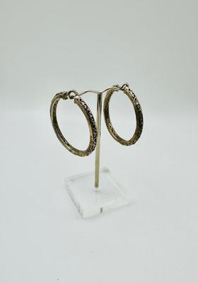 Sterling Jewelry - Charles Krypell designer - Ivy Collection 2" hoops