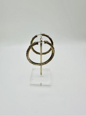 Sterling Jewelry - Charles Krypell designer - Ivy Collection 2" hoops