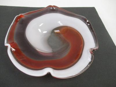 Vintage Murano Style Italian Art Glass Dish Bowl MCM Swirl
