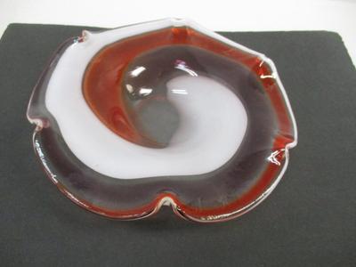 Vintage Murano Style Italian Art Glass Dish Bowl MCM Swirl