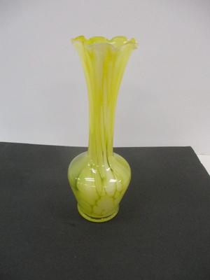 Retro Bohemia Yellow & White Glass Bud Vase