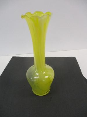 Retro Bohemia Yellow & White Glass Bud Vase