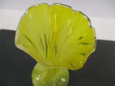 Retro Bohemia Yellow & White Glass Bud Vase