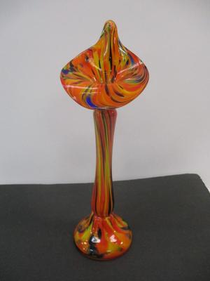 Hand Blown Bohemian Jack In The Pulpit Spatter Vase Glass Vase