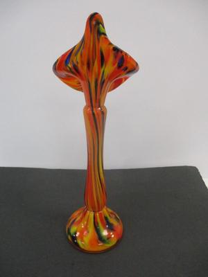 Hand Blown Bohemian Jack In The Pulpit Spatter Vase Glass Vase