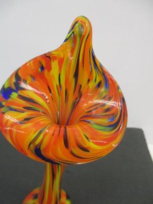 Hand Blown Bohemian Jack In The Pulpit Spatter Vase Glass Vase