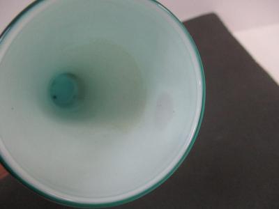 Vintage Turquoise Blue Glass Bud Vase Hand Blown