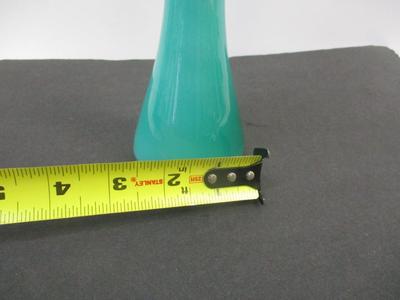 Vintage Turquoise Blue Glass Bud Vase Hand Blown