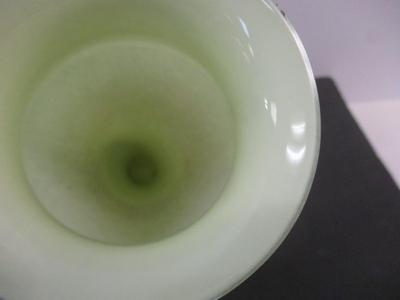 Studio Art Green Hand Blown Glass Vase