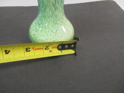 Studio Art Green Hand Blown Glass Vase