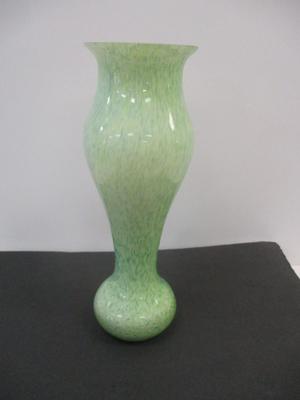 Studio Art Green Hand Blown Glass Vase