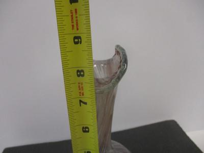 Rainbow Purple Art Glass Vase White Confetti Stretch