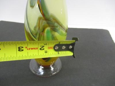 Vintage Chinese Dalian Glass Company ‘Snowflakes’ Vase Crimped Ruffled Top