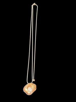 Adjustable Sterling Pearl Necklace in a Rose Tone Pendant