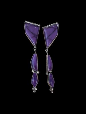 Sterling Purple Stone Earrings