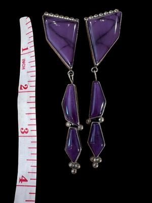 Sterling Purple Stone Earrings