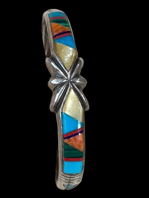 Sterling Zuni Style Inlay Bracelet