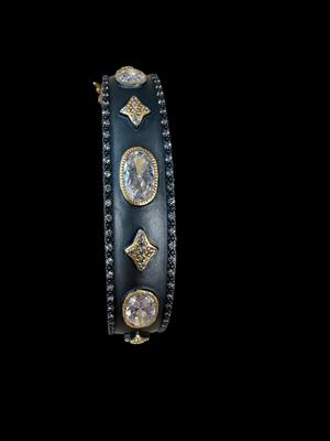 Sterling Black and Gold Finish Signed 925 FR