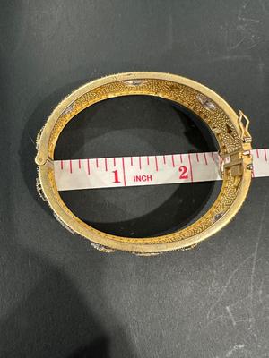 Sterling Black and Gold Finish Signed 925 FR