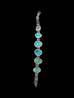 Sterling and Turquoise Link Bracelet
