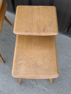 Sale Photo Thumbnail #4: Z1- Heywood Wakefield End Table Pair

Structurally sound but will require some TLC. Please see photos for damage.