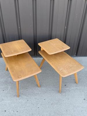 Sale Photo Thumbnail #2: Z1- Heywood Wakefield End Table Pair

Structurally sound but will require some TLC. Please see photos for damage.
