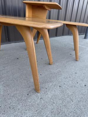 Sale Photo Thumbnail #6: Z1- Heywood Wakefield End Table Pair

Structurally sound but will require some TLC. Please see photos for damage.