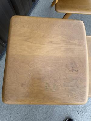 Sale Photo Thumbnail #7: Z1- Heywood Wakefield End Table Pair

Structurally sound but will require some TLC. Please see photos for damage.