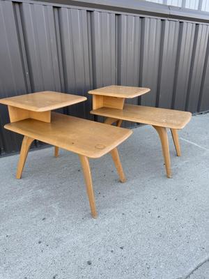 Sale Photo Thumbnail #5: Z1- Heywood Wakefield End Table Pair

Structurally sound but will require some TLC. Please see photos for damage.