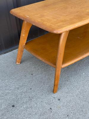 Sale Photo Thumbnail #18: Z2-Heywood Wakefield Coffee Table

Structurally sound, but will require some TLC. Please see photos for damage.