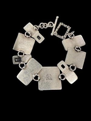 Signed Mother Pearl Druzy Quartz Bracelet