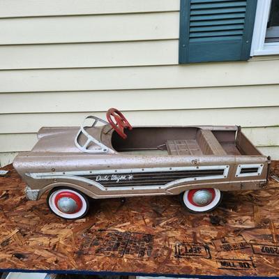 Vintage Metal Dude Wagon Pedal Car