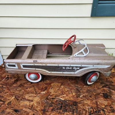 Vintage Metal Dude Wagon Pedal Car