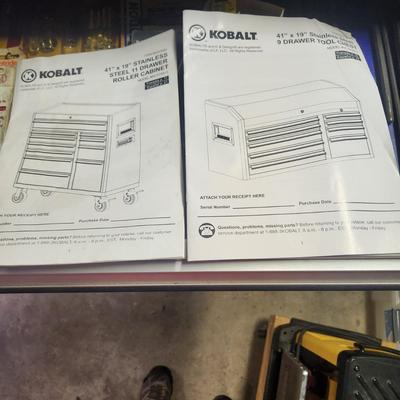 Large Kobalt Stainless Steel Tool Cabinet Chest w Electric Power outlets w keys
