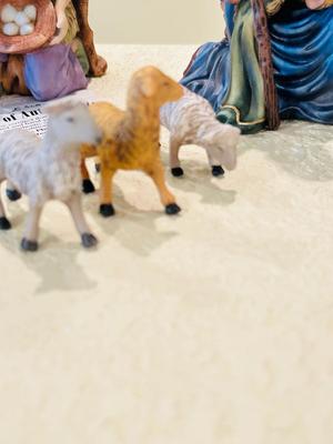 “CHRIST CHILD, MOTHER MARY AND FATHER JOSEPH”, KING MELCHIOR AND HEAVENLY ANGEL TENDING THE FLOCK AND HUMBLE OFFERING FROM THE THOMAS...