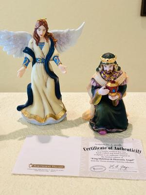 “CHRIST CHILD, MOTHER MARY AND FATHER JOSEPH”, KING MELCHIOR AND HEAVENLY ANGEL TENDING THE FLOCK AND HUMBLE OFFERING FROM THE THOMAS...
