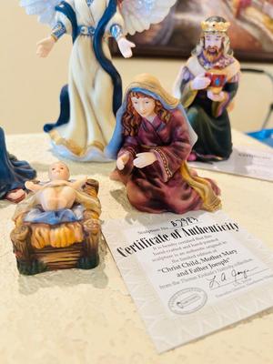 “CHRIST CHILD, MOTHER MARY AND FATHER JOSEPH”, KING MELCHIOR AND HEAVENLY ANGEL TENDING THE FLOCK AND HUMBLE OFFERING FROM THE THOMAS...