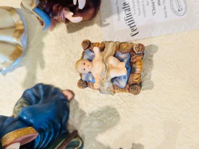 “CHRIST CHILD, MOTHER MARY AND FATHER JOSEPH”, KING MELCHIOR AND HEAVENLY ANGEL TENDING THE FLOCK AND HUMBLE OFFERING FROM THE THOMAS...