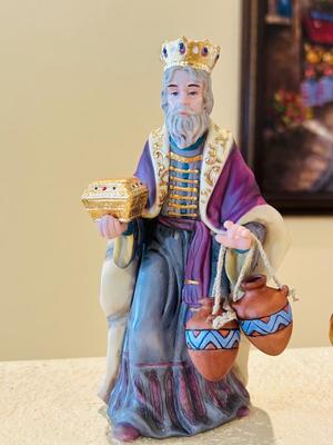 “ LITTLE DRUMMER BOY IN SEATED BULL”. -“KING GASPAR, AND SEATED CAMEL”-“ KING BALTHAZAR, AND STANDING CAMEL” FROM THE THOMAS KINCAID...