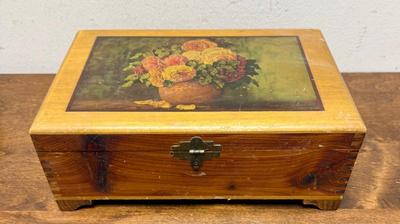 Vintage Ornate Wooden Cigar Box